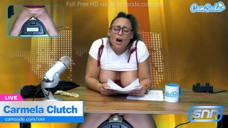 Hot latina news anchor Carmela Clutch masturbation on Air-Camsoda